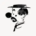 Clown clip art, vintage illustration