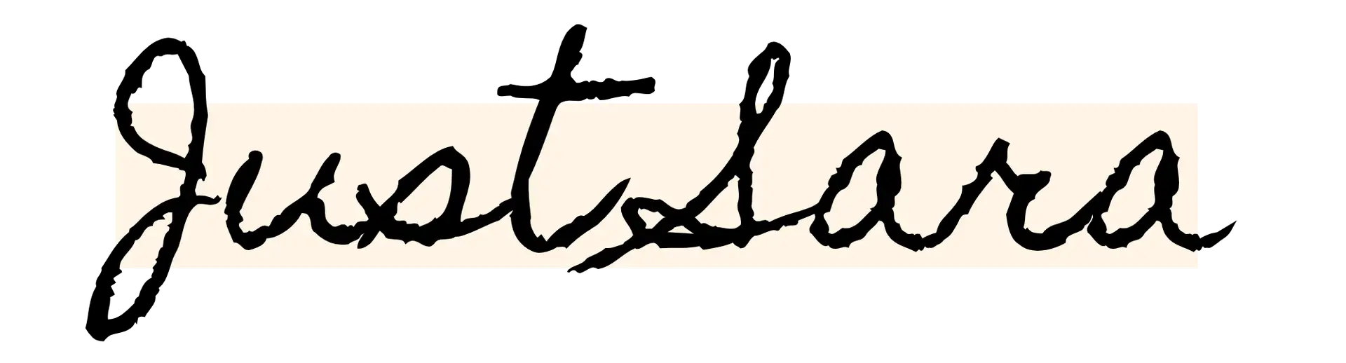 Cursive "JustSara" Logo